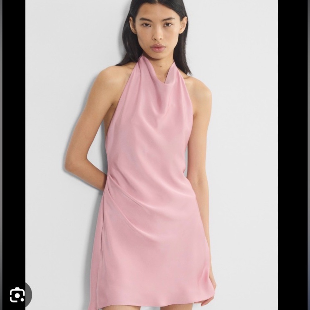 Aritzia Audience Satin Mini Dress in Tart Pink